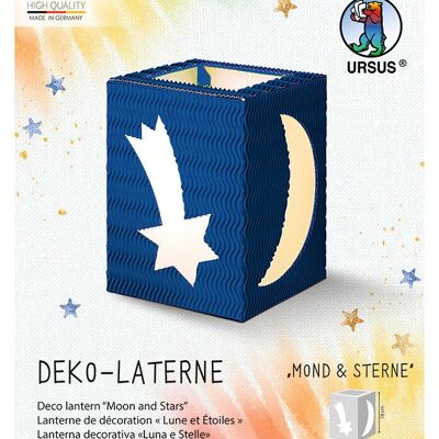 Lanterna decorativa "Luna e Stelle", blu medio