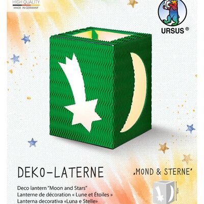 Lanterne décorative « Lune et étoiles », vert foncé