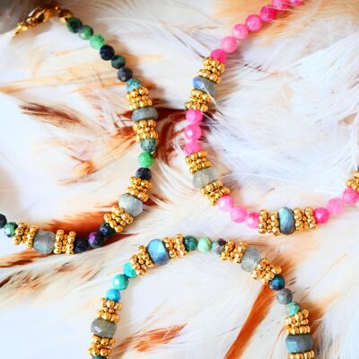 TARANGA bracelet in turquoise, rhodonite or ruby zoisite – Energy and balance