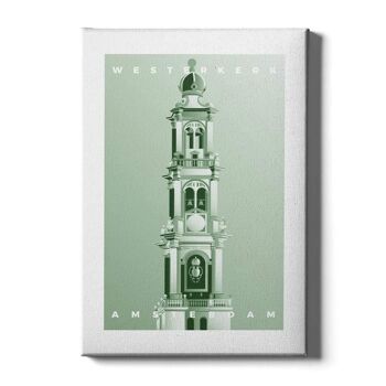 Westerkerk - Toile - 30 x 45 cm - Bleu 3