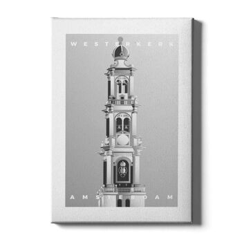 Westerkerk - Affiche encadrée - 20 x 30 cm - Gris 2
