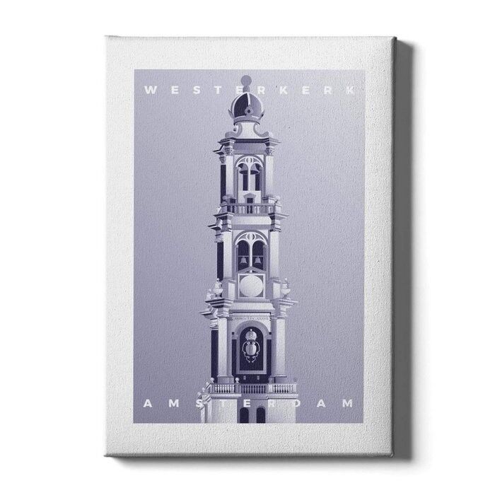 Westerkerk - Toile - 30 x 45 cm - Gris