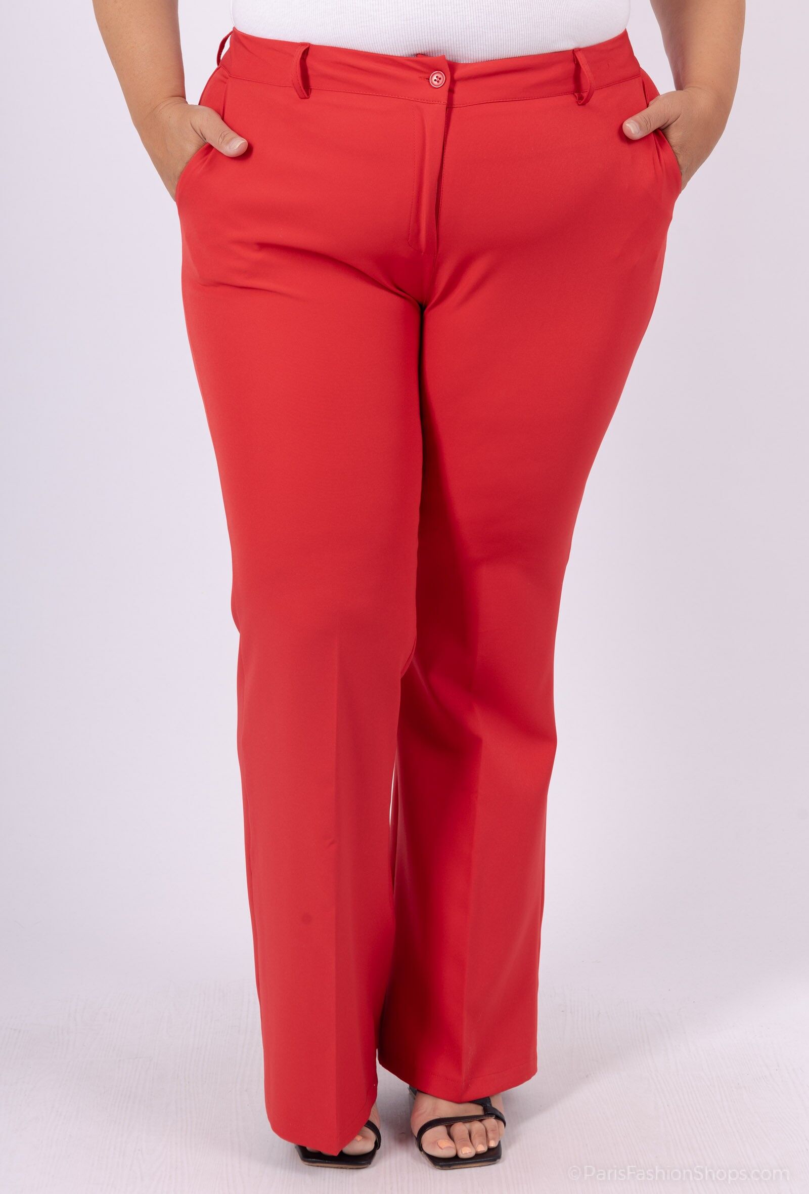 Pantalon tailleur grande taille flare A3386GT– taille haute