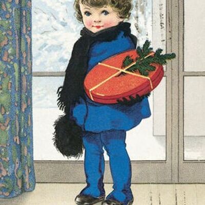 Cartolina di un bambino in blu