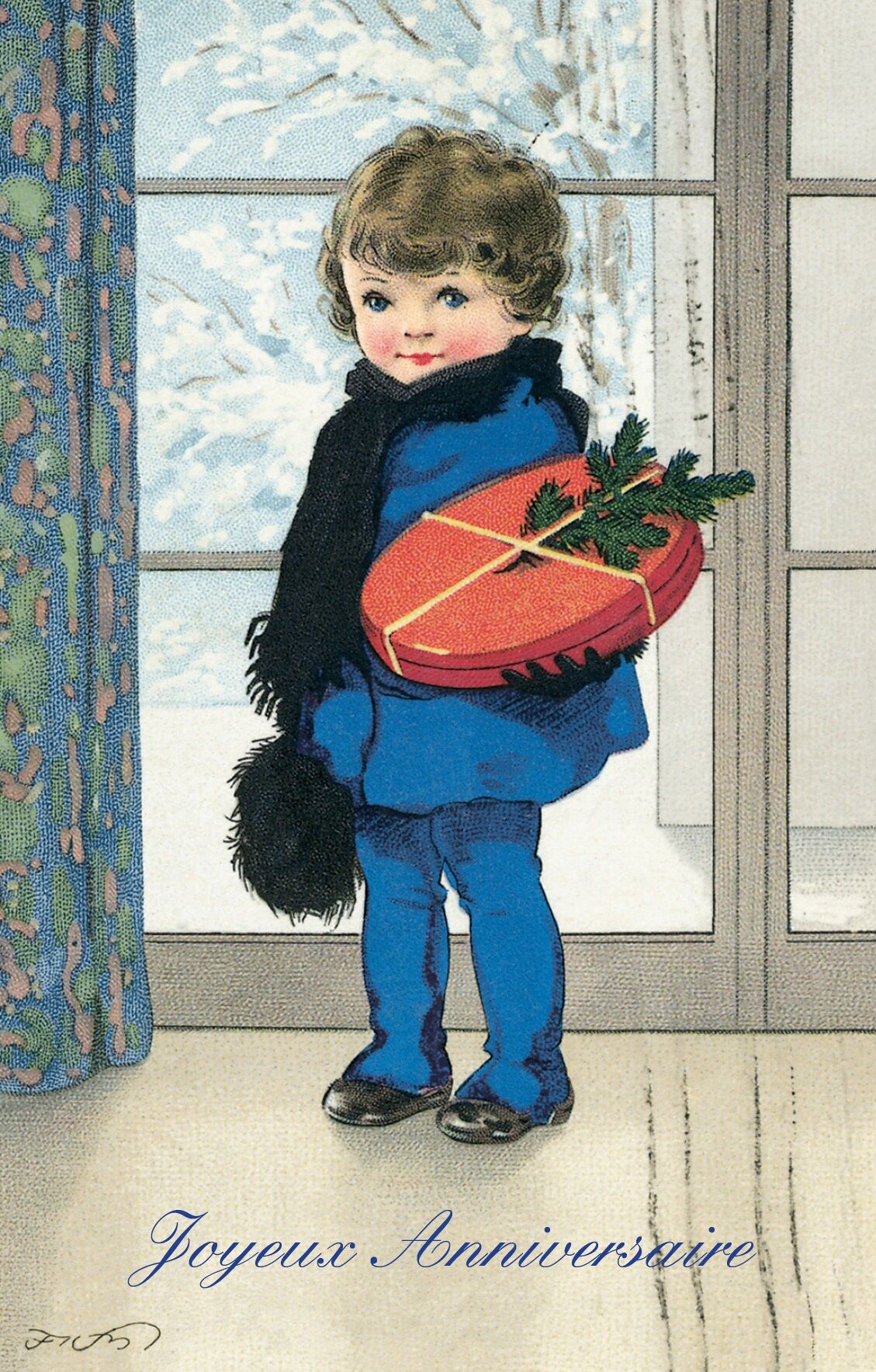 Cartolina per il compleanno di un bambino in blu