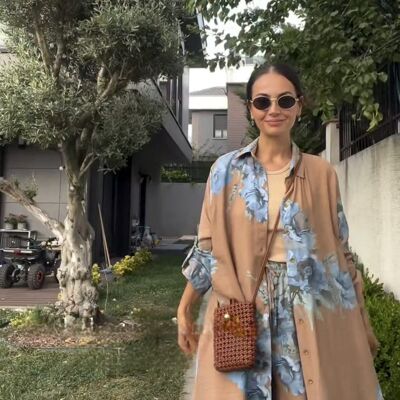 Conjunto de camisa larga y pantalón a juego - Con viscosa