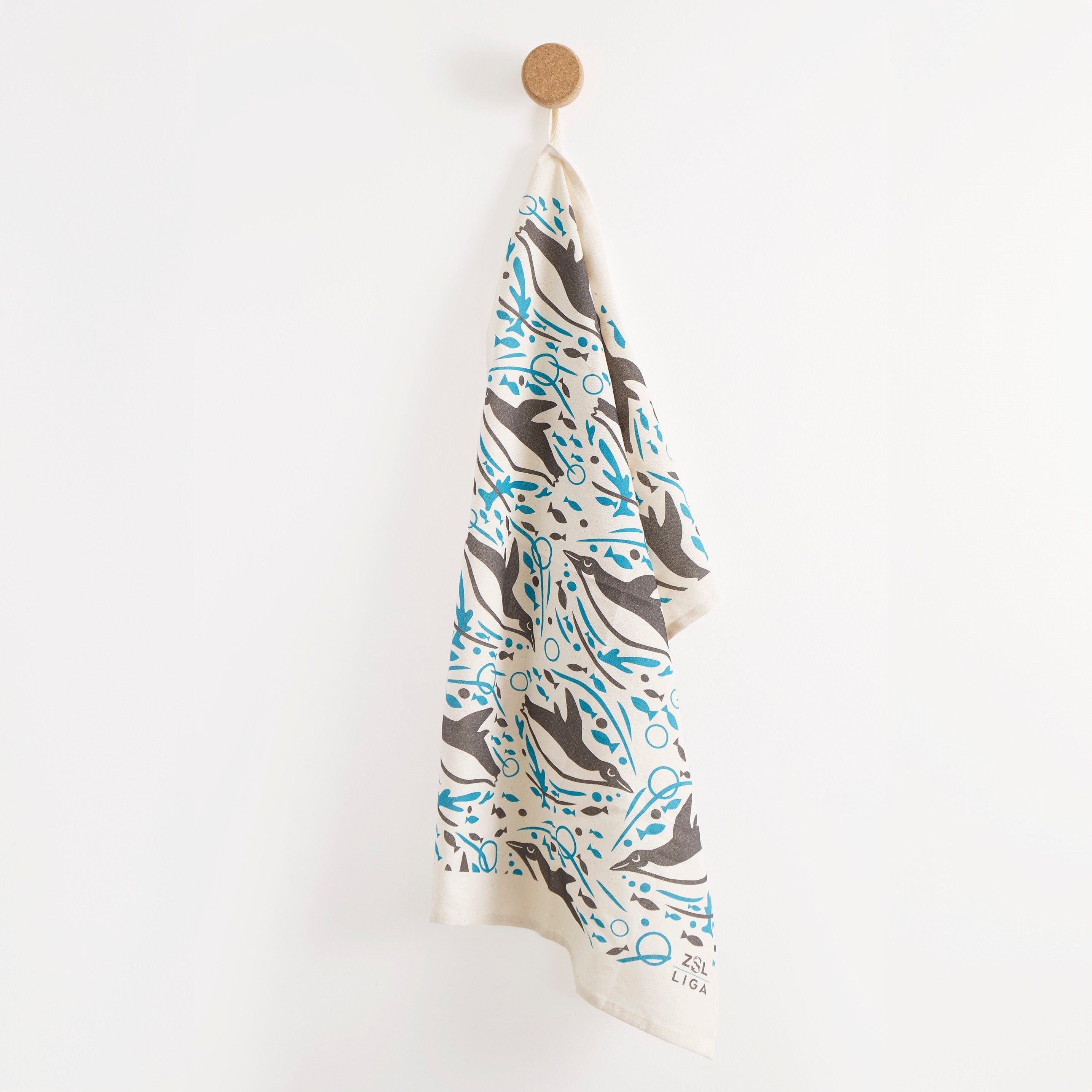 Bio-Geschirrtuch | Schwimmende Pinguine