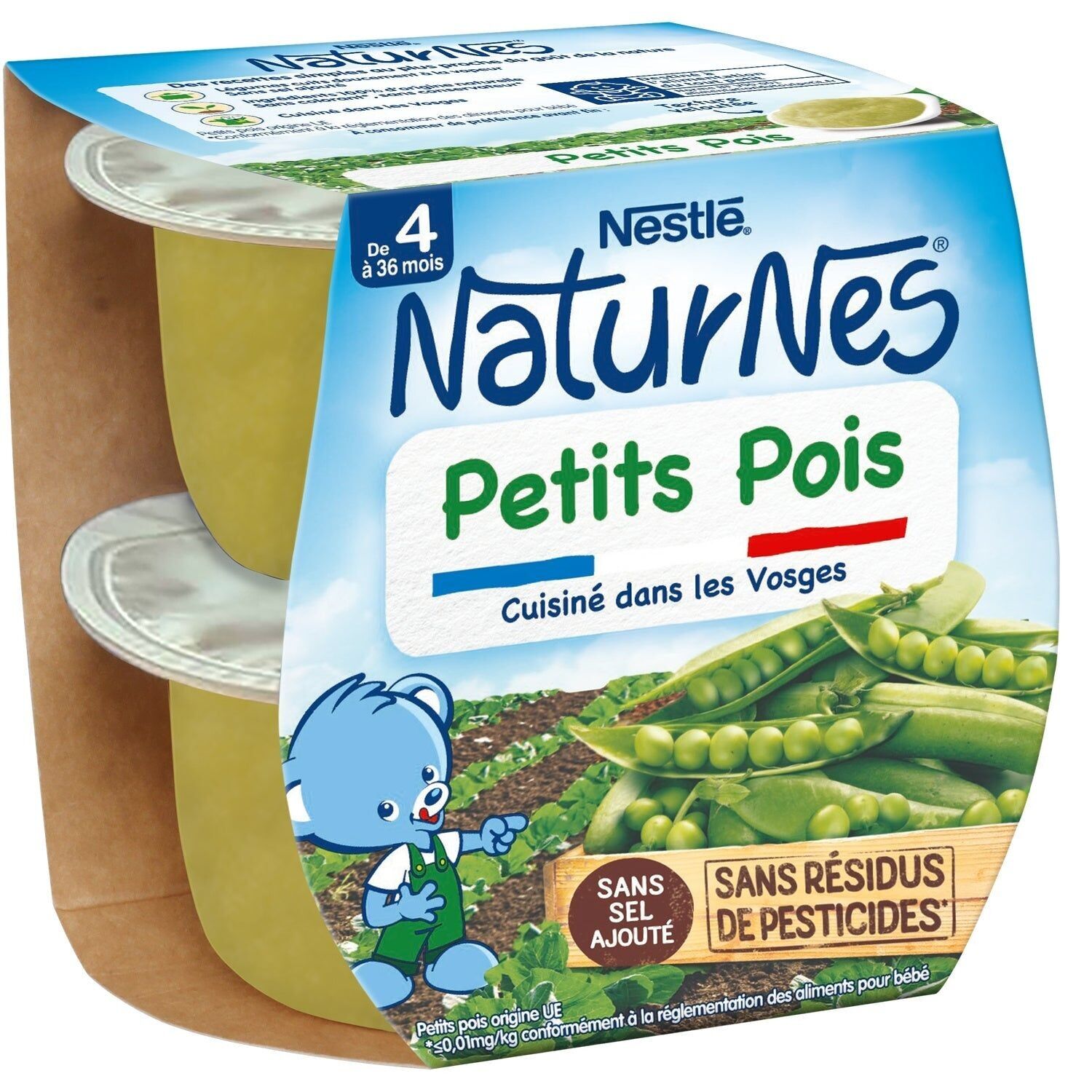 Piatto per bambini dai 4/6 mesi Piselli Naturnes NESTLE