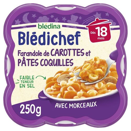 Baby food from 18 months Carrot and Pasta Blédichef BLEDINA