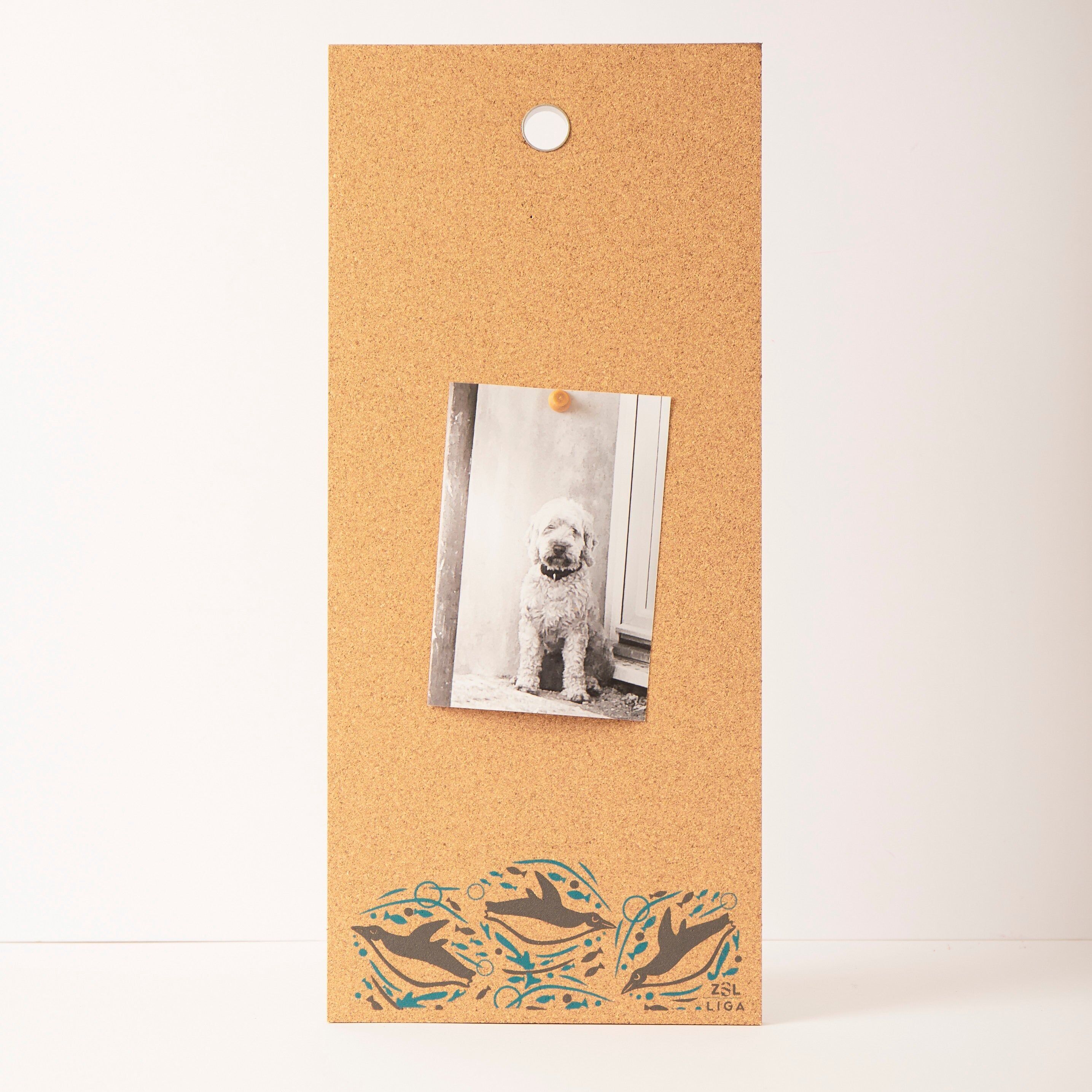 Kork Memoboard | Schwimmende Pinguine