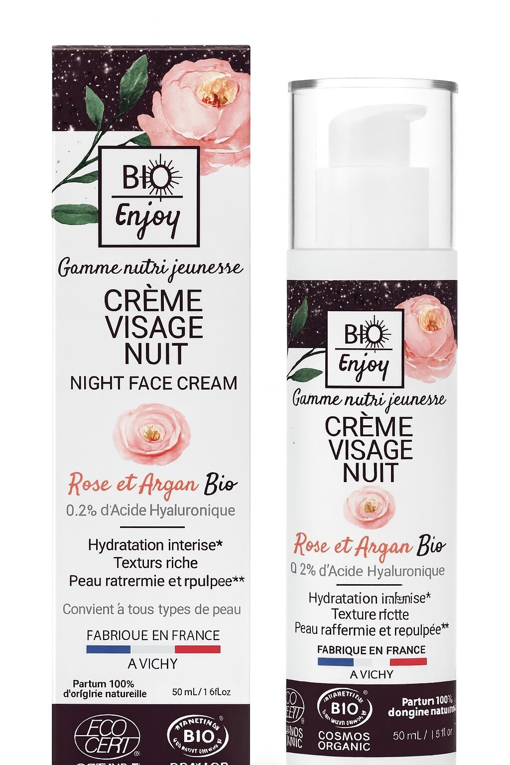 Rose Argan Nachtgesichtscreme – Bio-zertifiziert