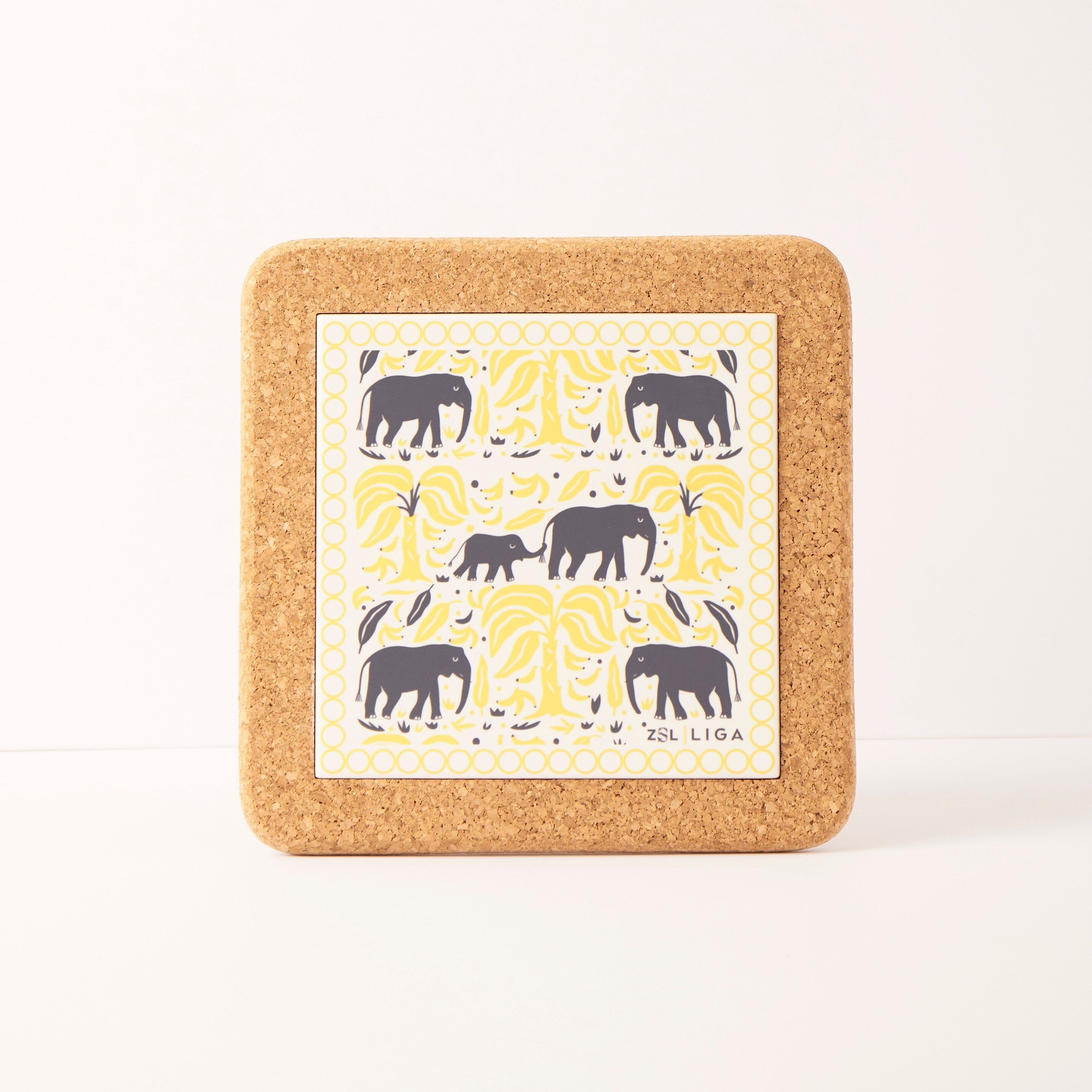 Untersetzer aus Kork und Fliesen | Elefant & Bananen