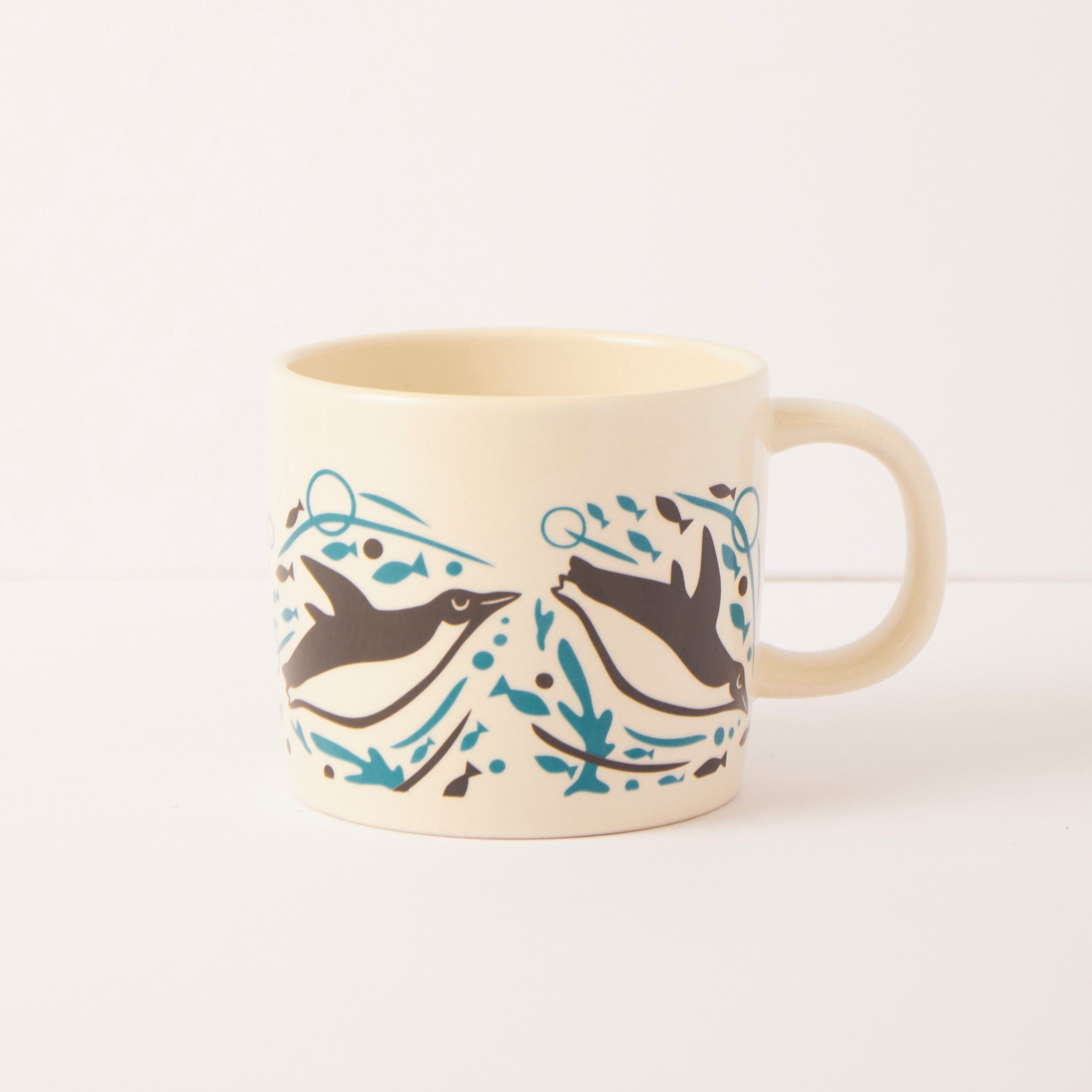 Tasse in Geschenkbox | Schwimmende Pinguine