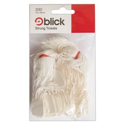 Étiquettes suspendues Blick, 18 mm x 29 mm, rectangulaires, blanches, 200 étiquettes