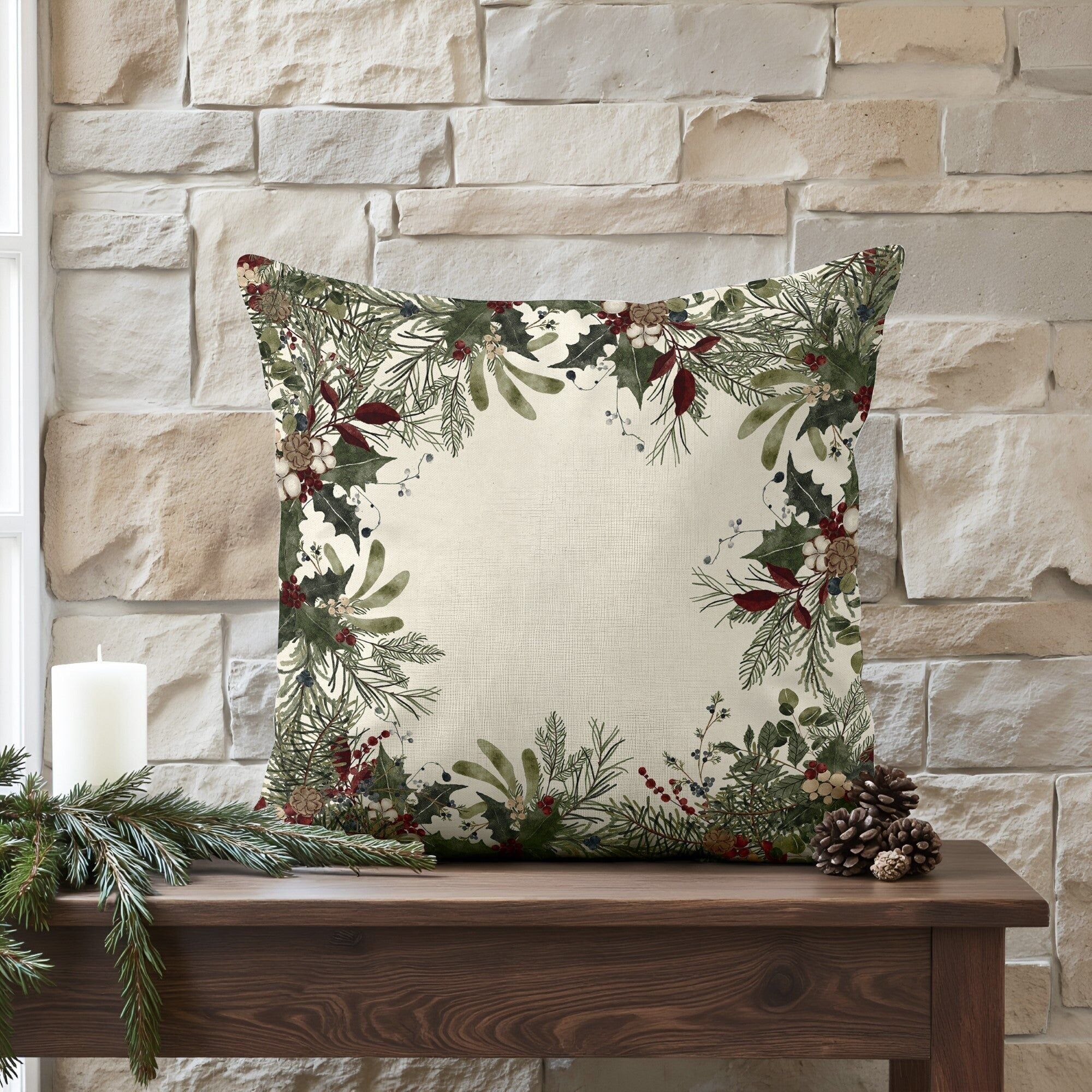 Fodera per cuscino Vischio 100% cotone A 50x50 cm