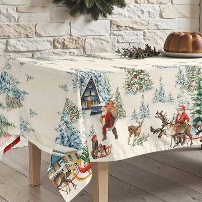 Mantel antimanchas Christmas landscape 100