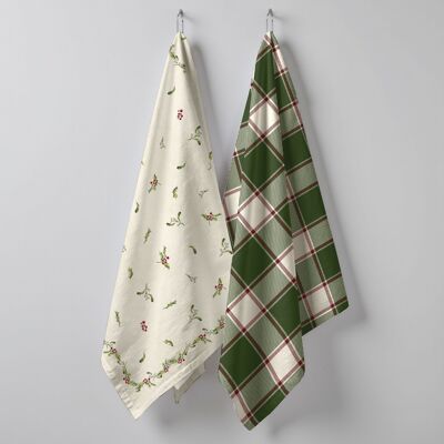 Pack of 2 Holly kitchen cloths - Wish 11