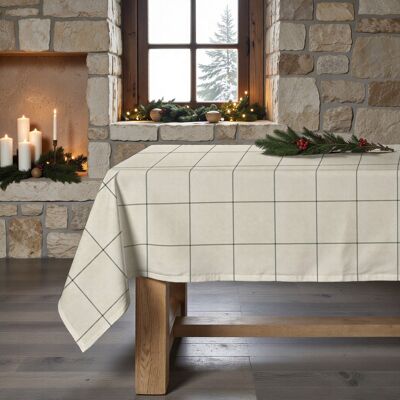 Mantel antimanchas Green windowpana 1225