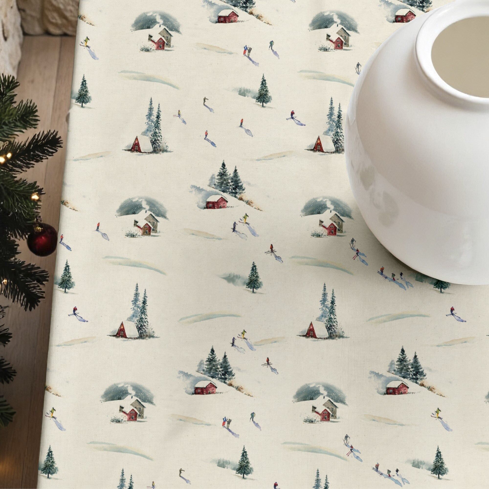 Winter ski stain-resistant tablecloth 1225