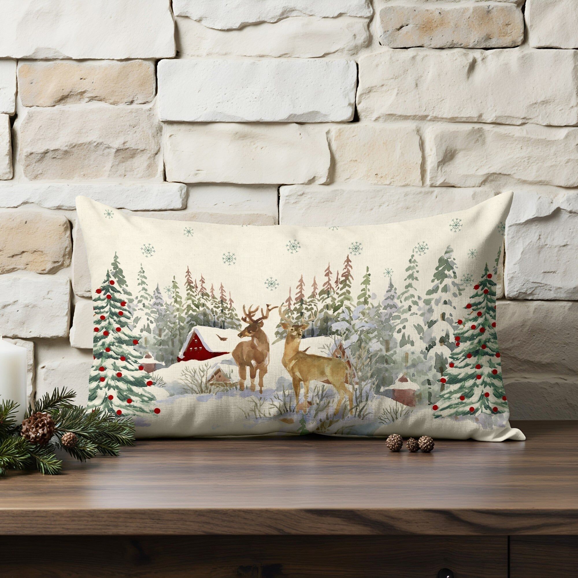 Housse de coussin 100% coton Forest Fawn 30x50 cm