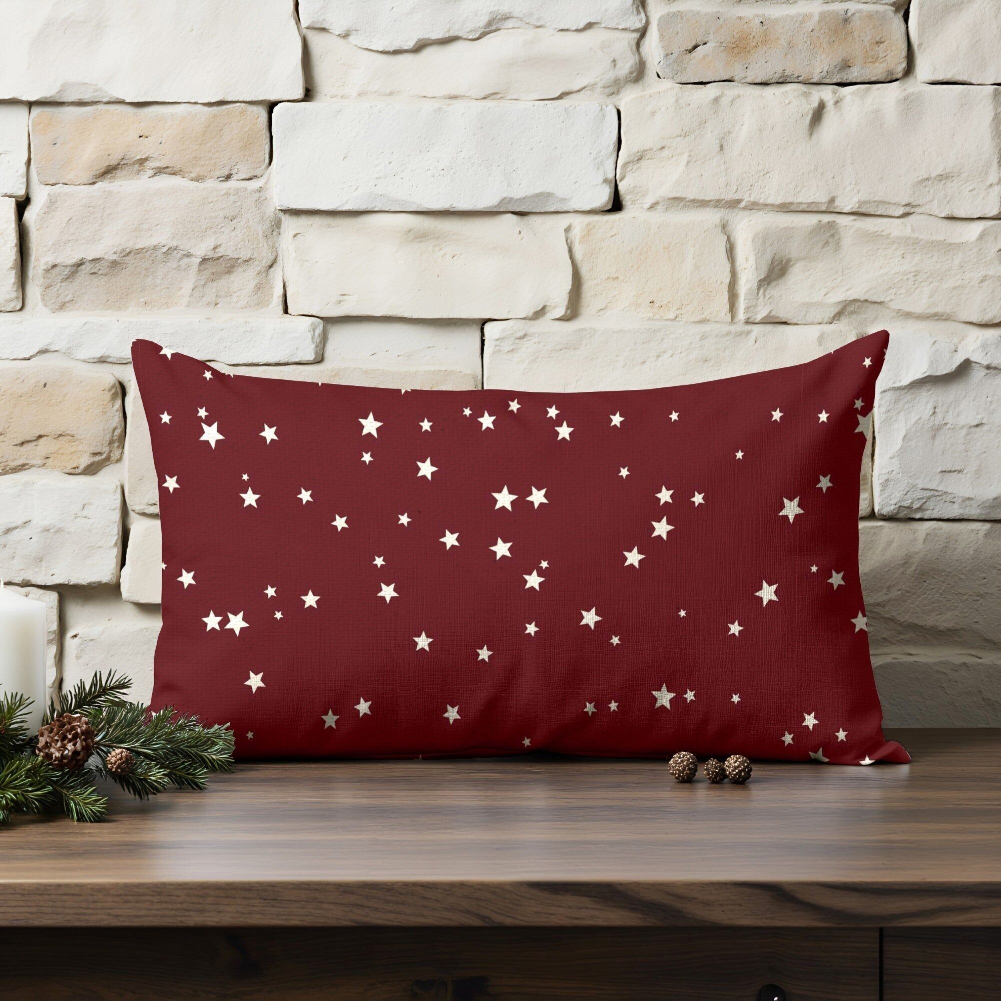 Housse de coussin 100% coton Joyeux Noël 23 Négatif 30x50 cm