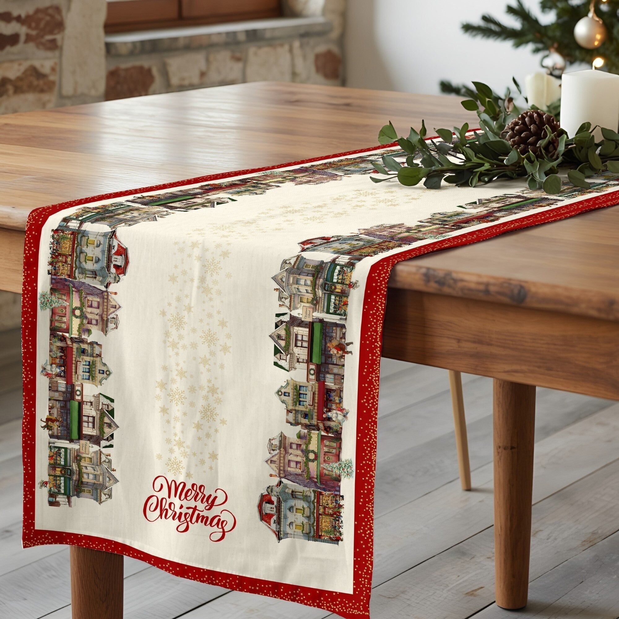 Runner da tavolo della città di Natale