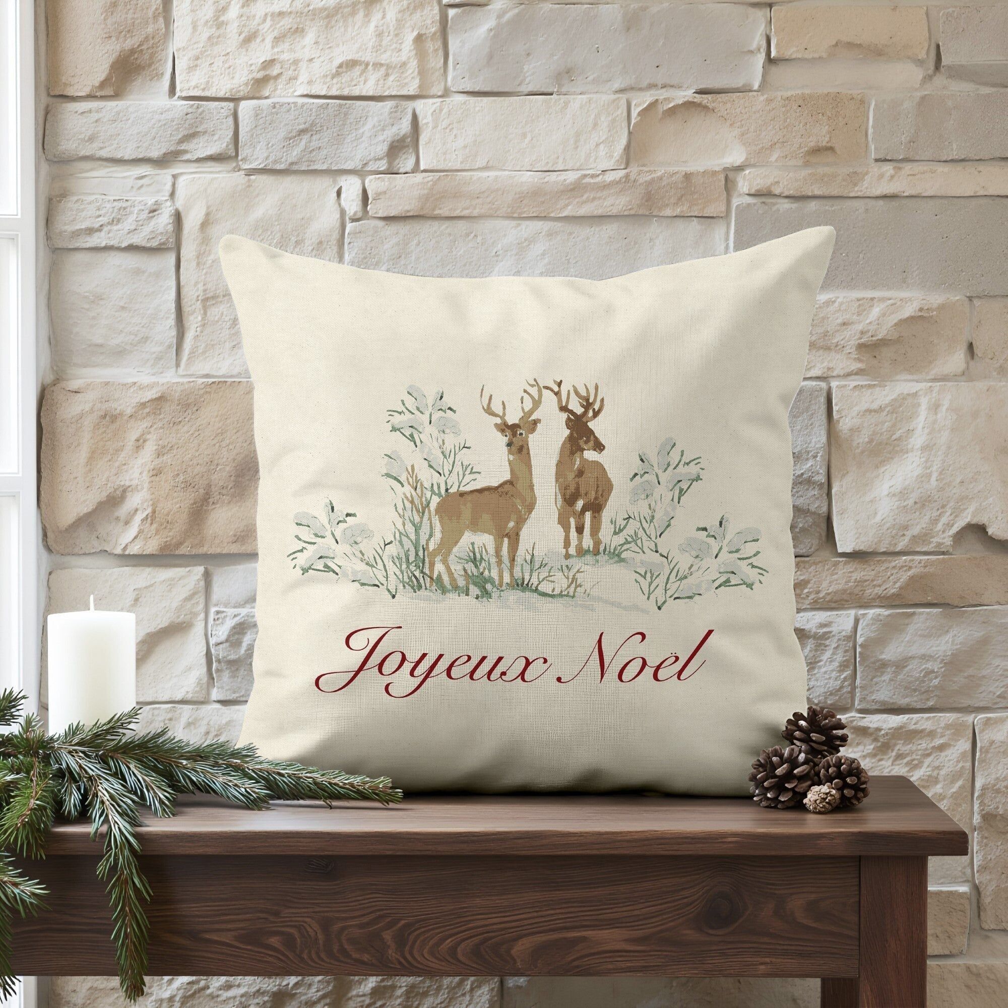 Housse de coussin 100% coton Cerf B 50x50 cm