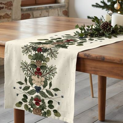 Chemin de table de gui de Noël