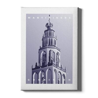 Martinikerk - Canvas - 30 x 45 cm - Blauw