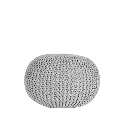 Puf de punto nostálgico - gris claro - algodón - M