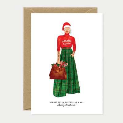 Casado con Santa - Tarjeta de felicitación