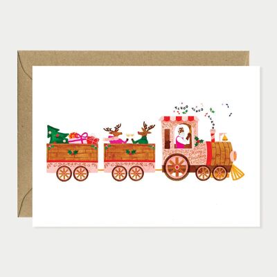 Tren navideño - Tarjeta de felicitación