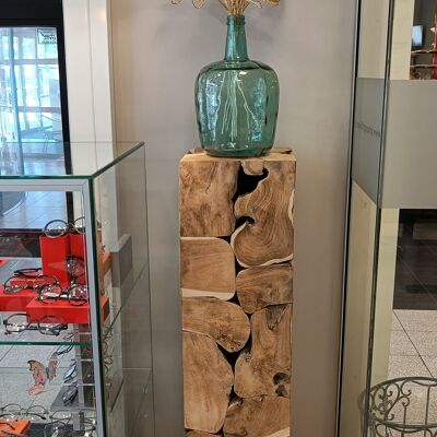 Jardinera cúbica grande - sostenible - interior - salón - muebles de madera - rústico - multifuncional - teca - madera - taburete de madera - taburete - taburete - cubo - mesa cuadrada - mesa - muebles - muebles robustos