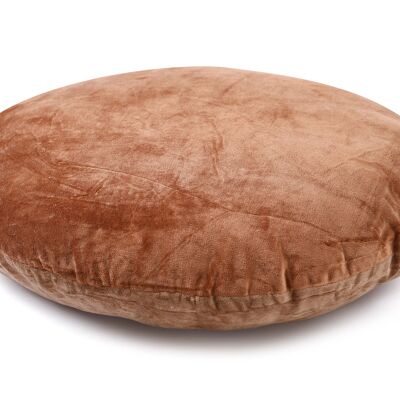 Coussin réversible en velours, rouille et marron moka - 40,6 cm