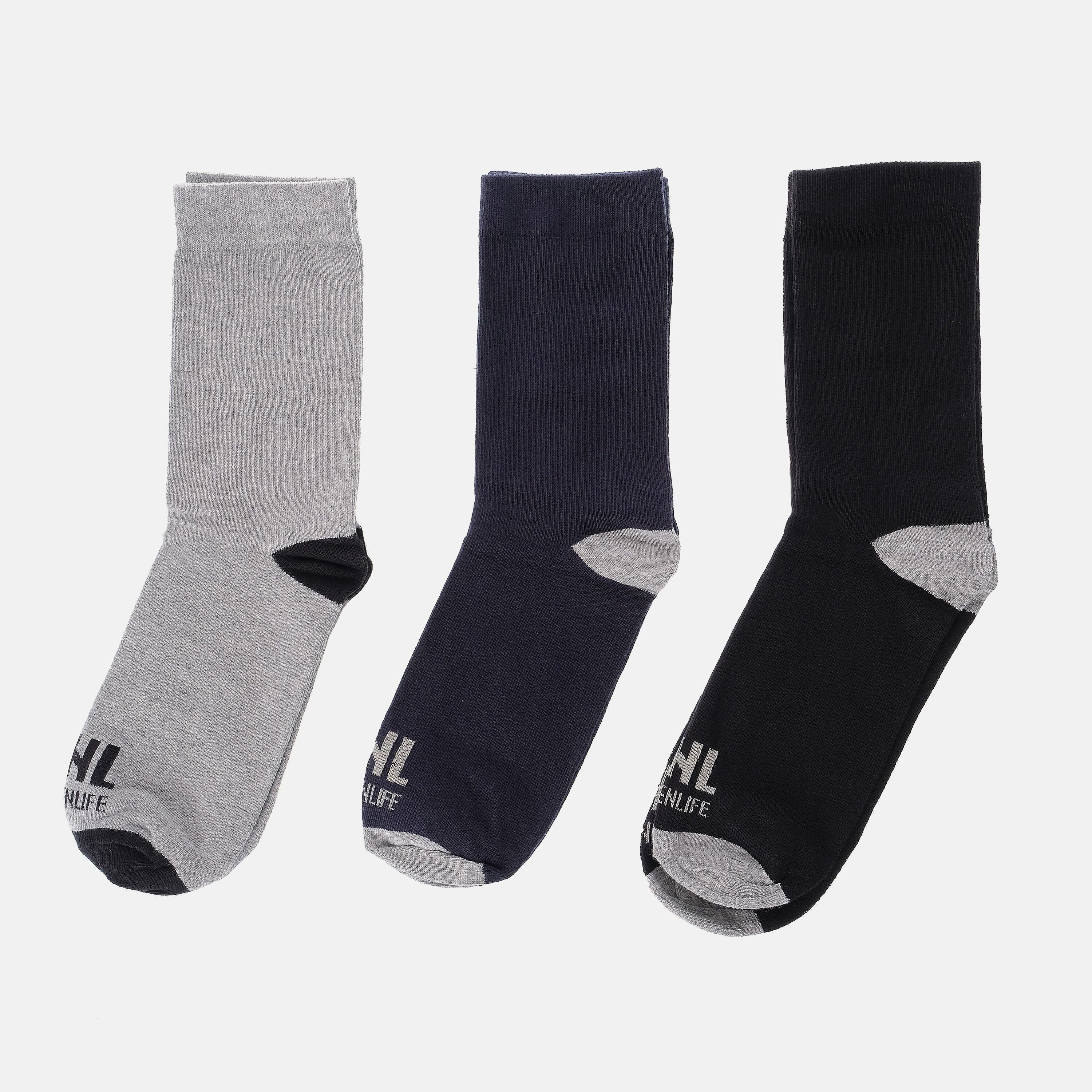 Calzini-XAVITO-NERO/GRIGIO/BLU NAVY-Confezione da 6 pezzi (Taglie assortite)