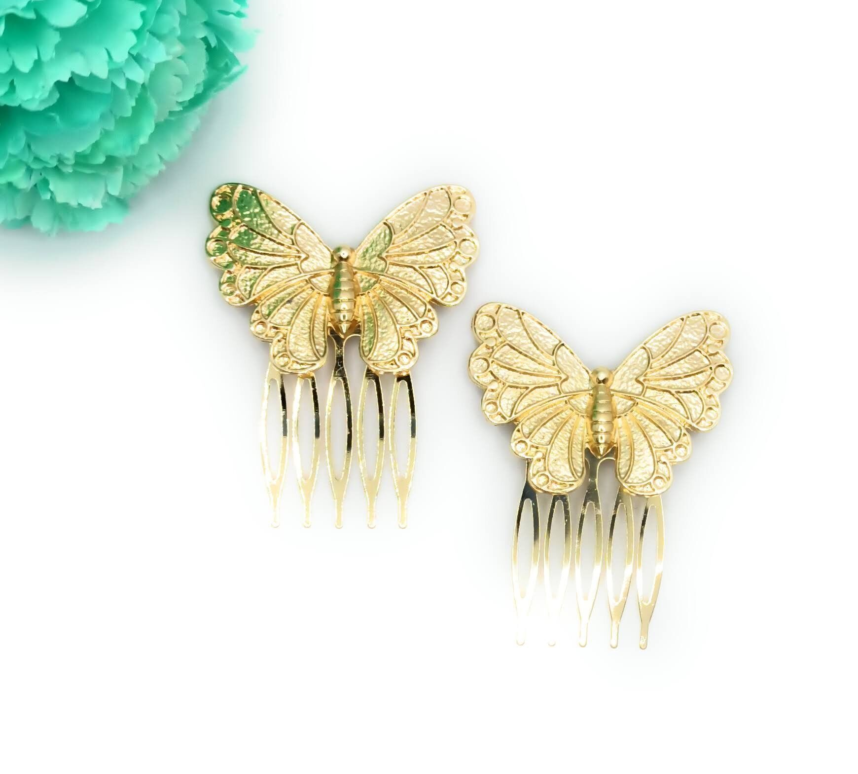 Peinetas Doradas Medianas · Mariposas Talla M (Pack 2 uds) última unidad!
