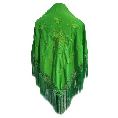 Mantón Flamenco Grande Bordado · Verde Pistacho (160 x 85cm) última unidad!