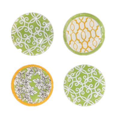 Coupelles vertes et oranges - lot de 4