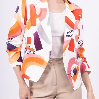 Blazer estampado A6077-28 – Explosión artística y confort