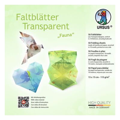 Dépliants transparents « Faune », 15 x 15 cm