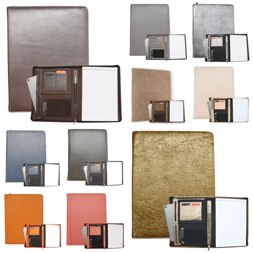 Writing folder - Document folder A4 - leather - note folder - writing folder leather A4 - zipper all around