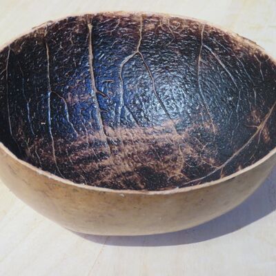 Fruta globo a la mitad - natural - hecho a mano - fibra - coco - contenedor - almacenamiento - exótico - costa - playa