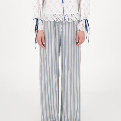 Pantaloni a righe blu Manhattan