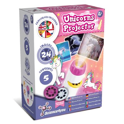 Proyector de linterna de unicornio para niños de 4, 5 y 6 años