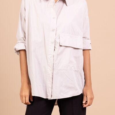 Chemise in popeline di cotone oversize pochette PC2547