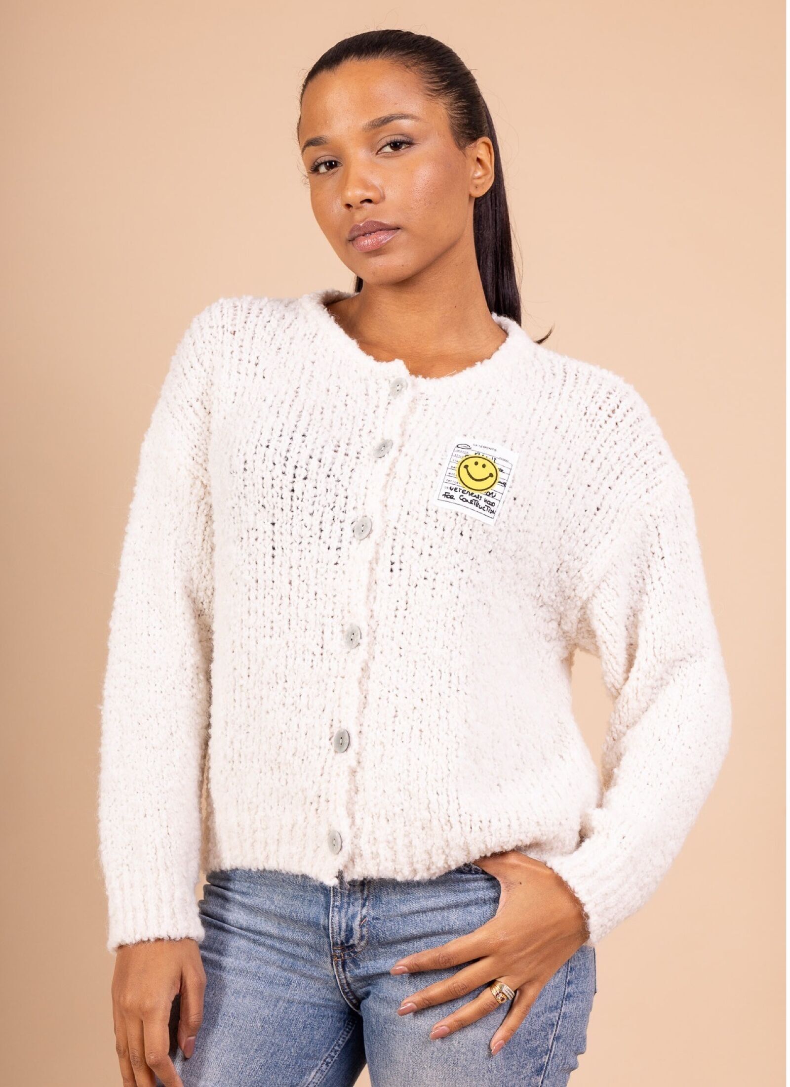 Chaleco de rizo con parche Smiley - APLAGA WOOL - 31019B