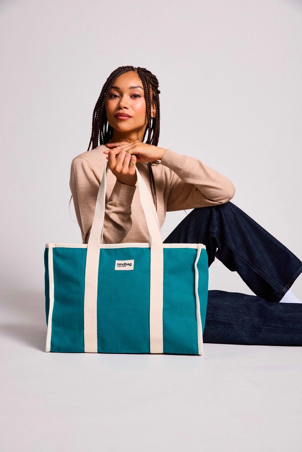 Borsa tote blu pavone Oscar