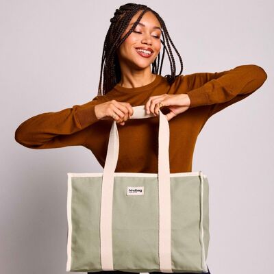 Borsa tote verde argilla Oscar