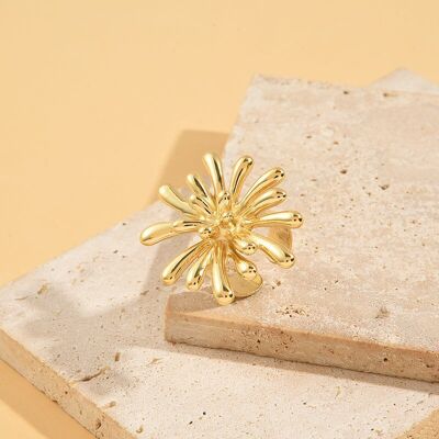 Bague Dorée Feu Artifice Epaisse Ajustable