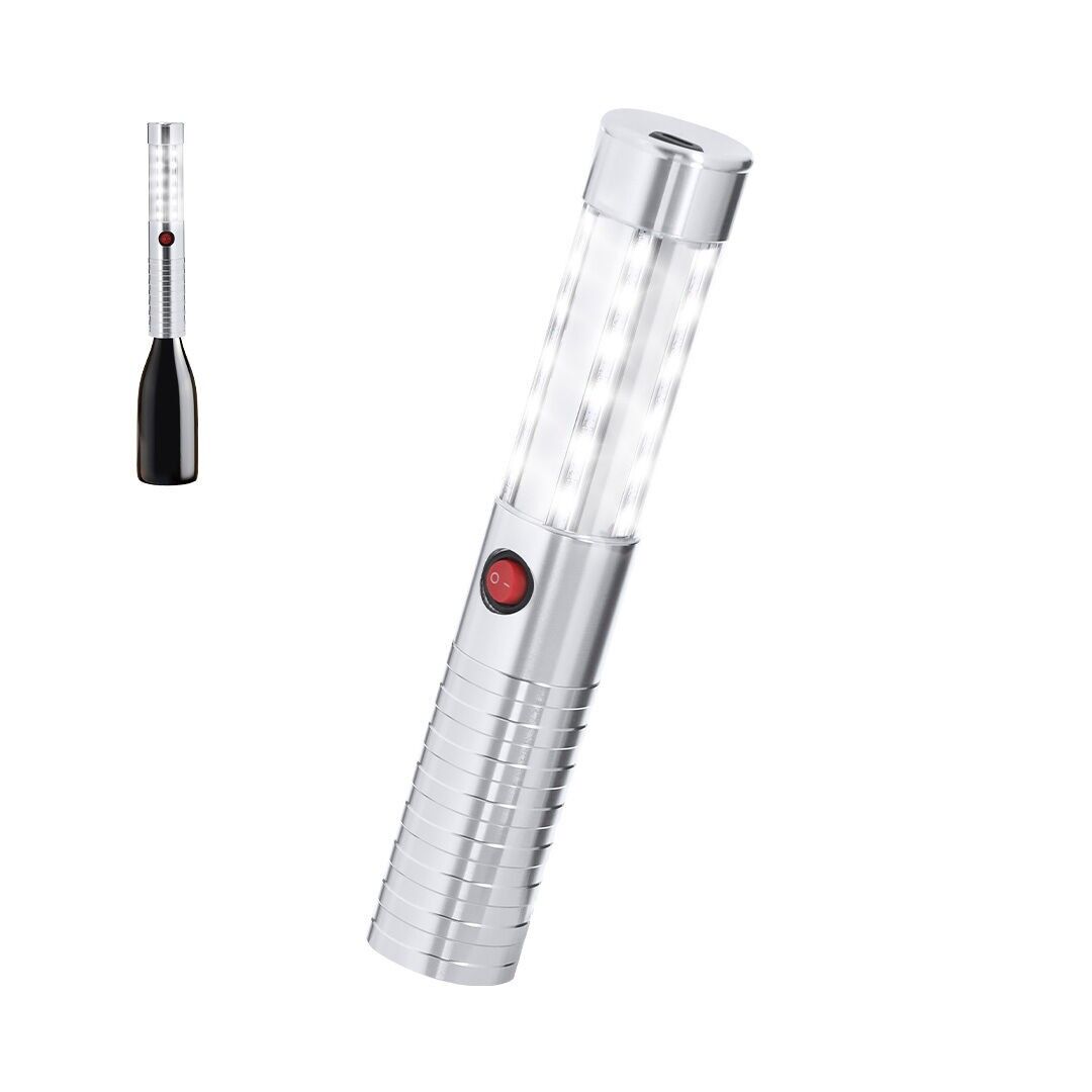 LED STICK WITH 3 LIGHTING POSITIONS: HIGH INTENSITY, MEDIUM INTENSITY AND FLASHING LIGHT. INCLUDES 36 LEDS AND ON/OFF BUTTON. WITH IDEAL SIZES TO BE ATTACHED TO BOTTLES, STANDING OUT AT ANY EVENT.23 X CM | 4 Ø | 250 gr.
